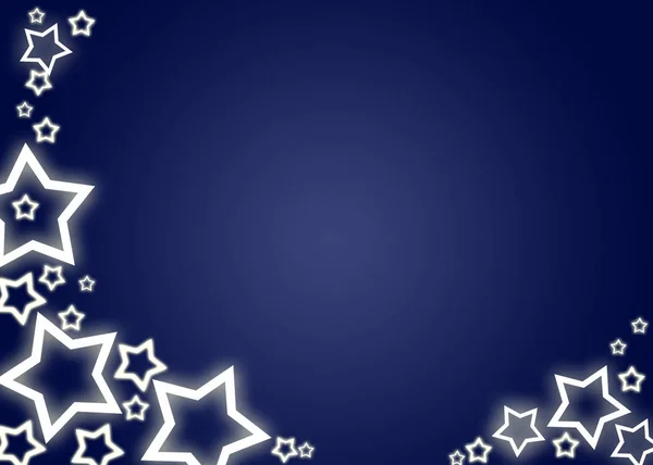 Fundo Natal Azul Cartão Com Estrelas Brancas — Fotografia de Stock