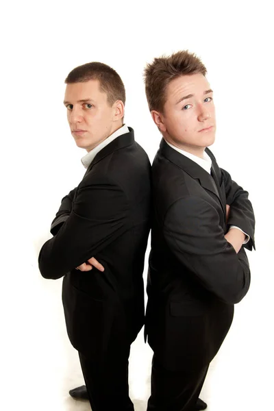 Dois Jovens Empresários Costas Para Trás — Fotografia de Stock