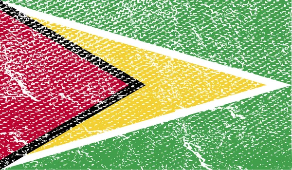 Bandiera Della Guyana Con Vecchia Texture Illustrazione — Foto Stock