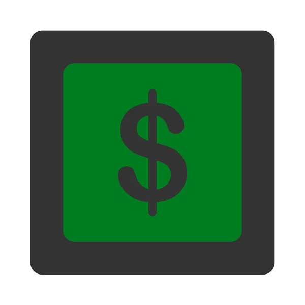 Icono Financiero Estilo Glifo Color Verde Gris Botón Redondeado Cuadrado —  Fotos de Stock