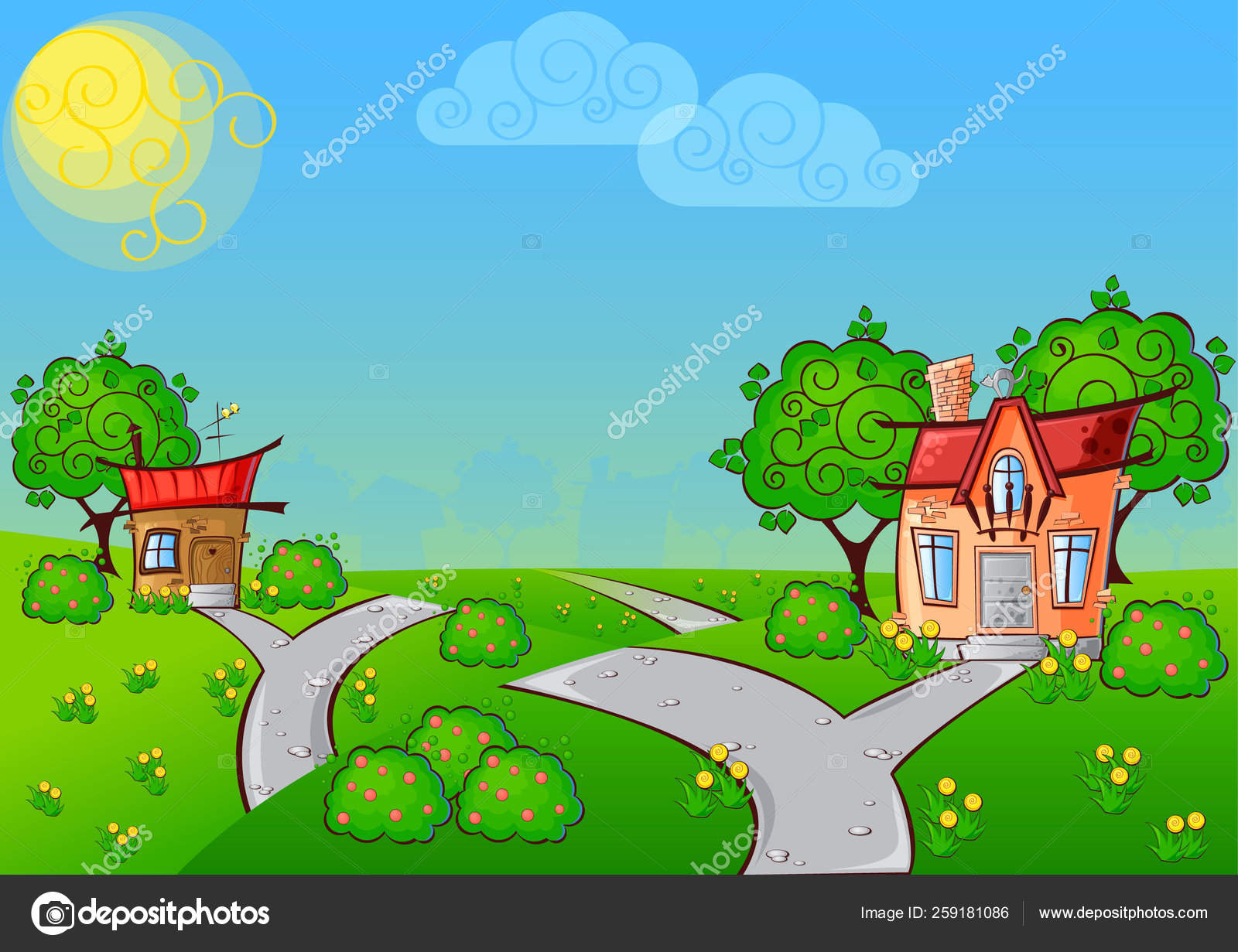 Background Path Cartoon House Cat Roof Surrounded Trees Stock Photo C Yayimages 259181086 Coronavirus, america's path to bipartisanship? https depositphotos com 259181086 stock photo background path cartoon house cat html