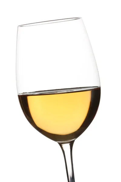 Witte Wijn Glas Geïsoleerd Witte Achtergrond — Stockfoto