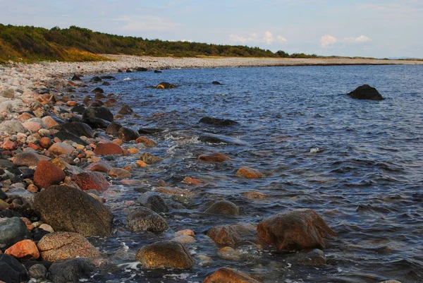 Rolling Stone Beach Jomfruland Small Elongated Norwegian Island Located Coast — Stock Photo, Image