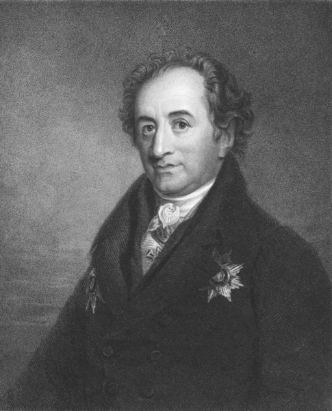 Johann Wolfgang Von Goethe Engraving 1850S German Writer Polymath — Stock Photo, Image