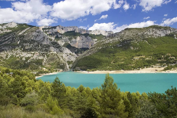 Lac Sainte Croix Provence Alpes Γαλλία Άποψη Της Λίμνης — Φωτογραφία Αρχείου