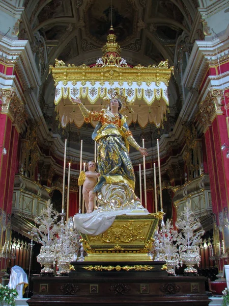 Statue Assumption Blessed Virgin Mary Ghaxaq Malta — Stock Photo, Image