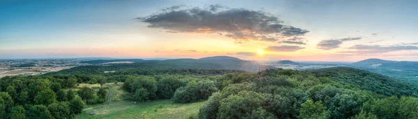 Paisaje Montaña Atardecer Vista Desde Konigswarte Hacia Los Alpes Austríacos — Foto de Stock