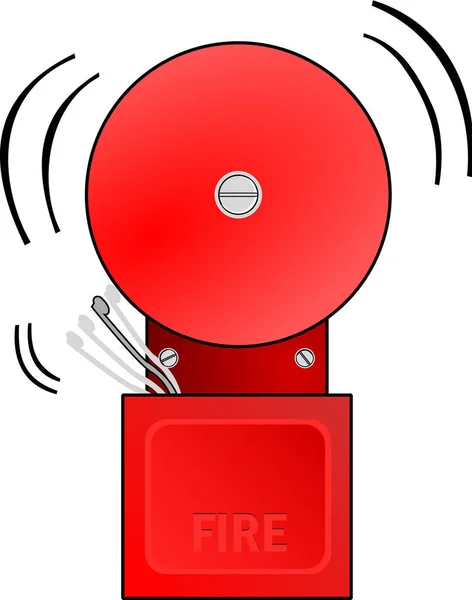 Czerwony Alarm Pożarowy Gaśnie Dzwoni Dzwonek — Zdjęcie stockowe