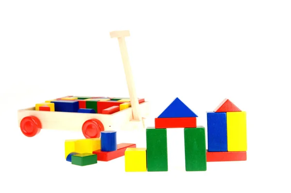 Colorful Building Blocks White Background — Stok fotoğraf