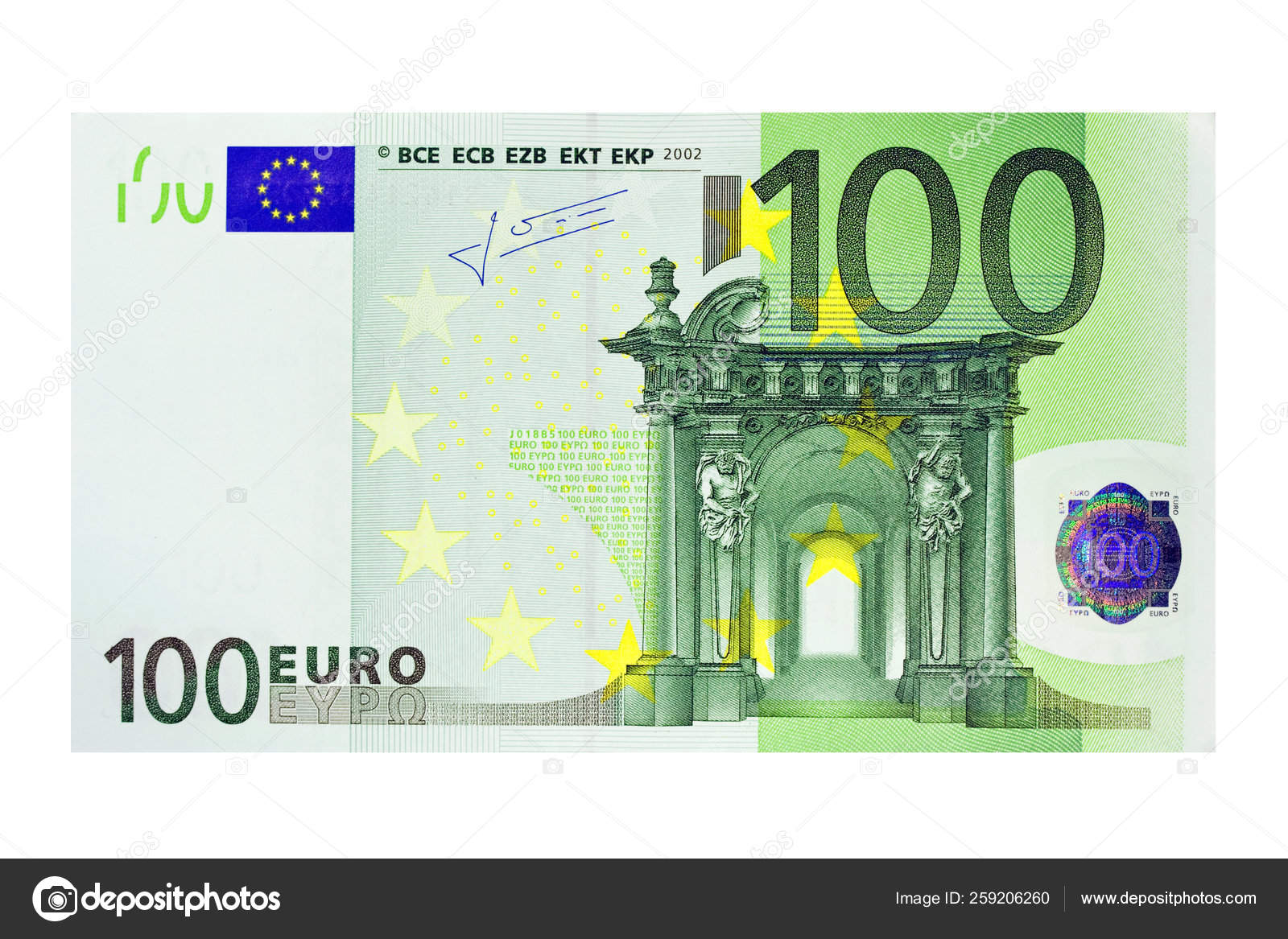 100欧元钞票欧洲货币背景—— 库存社论照片© YAYImages #259206260
