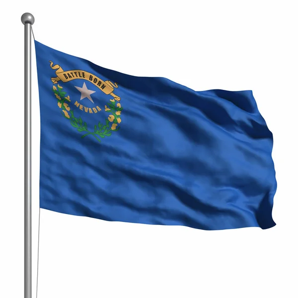Bandeira Nevada Renderizado Com Textura Tecido Visível 100 Caminho Recorte — Fotografia de Stock