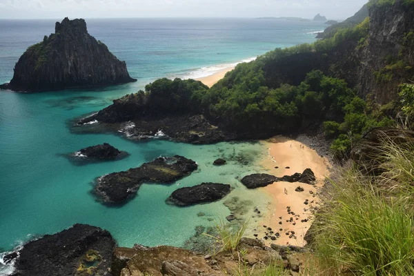 Krystalický Moře Pláž Městě Fernando Noronha Brazílie — Stock fotografie