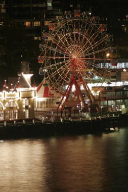 Ferris Wheel At Night, Luna Park, Sydney, Australia clipart