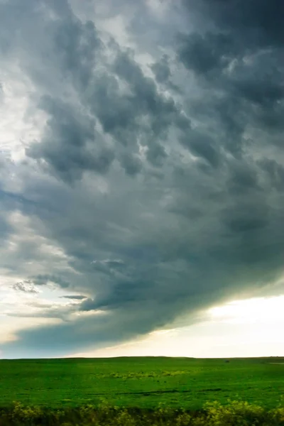 Prairie Lanscape Med Levande Himmel — Stockfoto