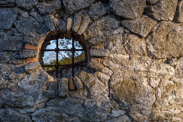 Shaped Window Lattice Stone Fence Window Fence — Stock Photo, Image