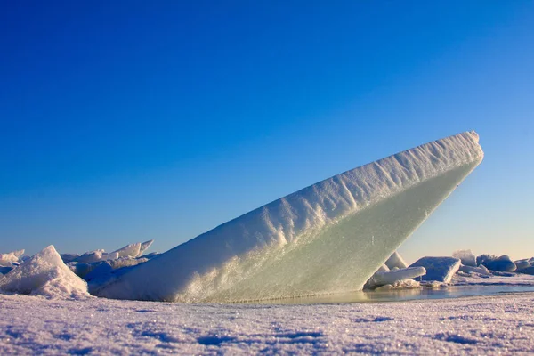 Mořský Led Zblízka Zimě — Stock fotografie