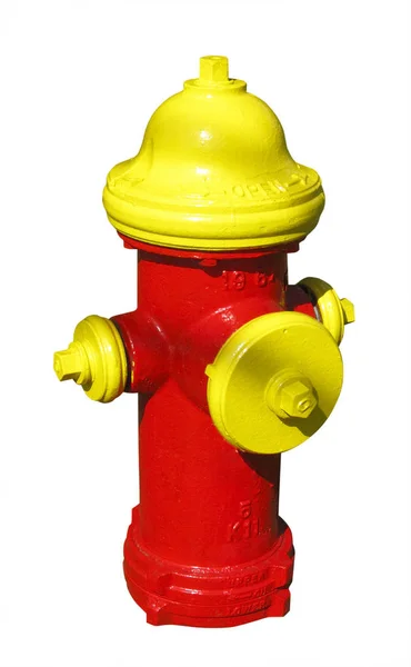 Hidrante Fuego Pintado Rojo Amarillo Para Que Pueda Verse Fácilmente — Foto de Stock