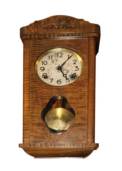 Reloj Péndulo Antiguo Aislado Con Ruta Recorte — Foto de Stock