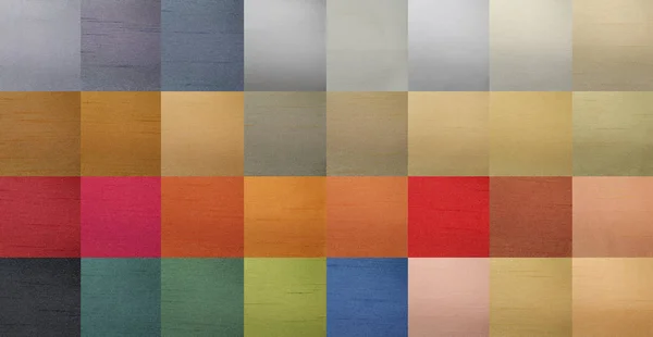 Textiel Grafiek Met Meer Dan Dertig Kleurmonsters Zijde Stoffen Look — Stockfoto