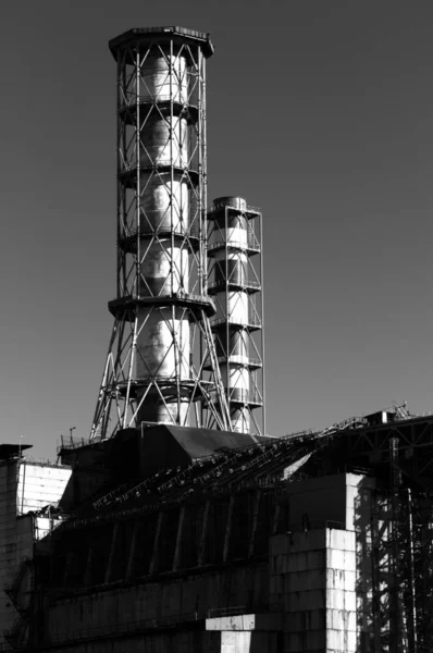 Das Atomkraftwerk Tschernobyl Marsch 2012 Schwarz Weiß — Stockfoto