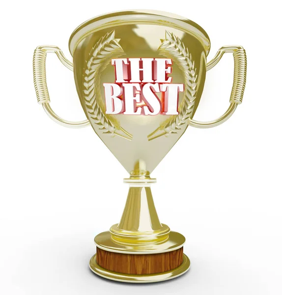 Las Mejores Palabras Trofeo Oro Otorgado Ganador Concurso Grupo Empresa — Foto de Stock