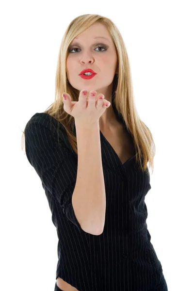 Mujer Negocios Sobre Fondo Blanco — Foto de Stock