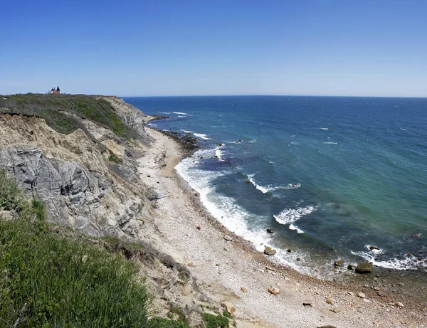 Blick Auf Die Mohegan Bluffs Abschnitt Block Insel Befindet Sich — Stockfoto