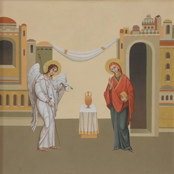 Peinture Intérieure Église Sainte Anne Ukraine Lvov Artiste Jaroslav Protsiv — Photo