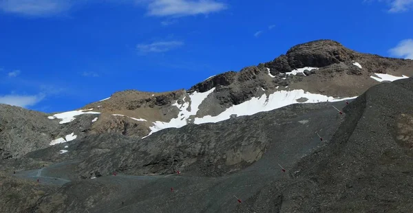 Gipfel Der Französischen Alpen Mit Schnee Neve Sommer — Stockfoto