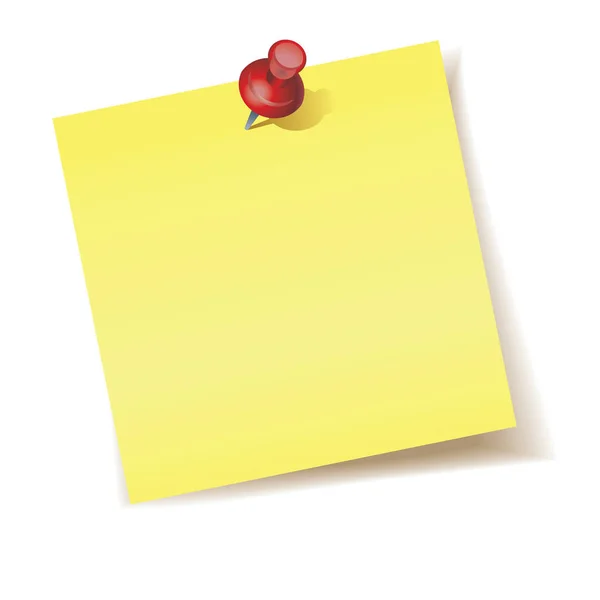 Yellow Sticky Note Push Pins White Background — Stock Photo, Image
