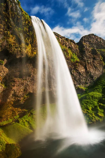 Seljalandsfoss Jedním Nejkrásnějších Vodopádů Islandu Nachází Jihu Ostrova — Stock fotografie