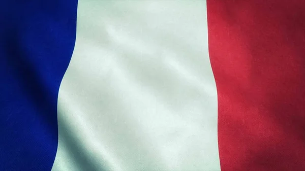Ветру Развевается Флаг Франции Ultra Бесшовная Петля Подробной Текстурой Ткани — стоковое фото