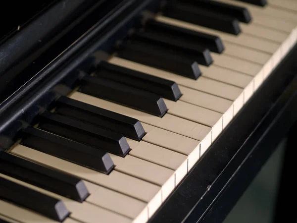 Teclas Piano Muito Bem Amado Muitas Vezes Tocava Piano Sepia — Fotografia de Stock