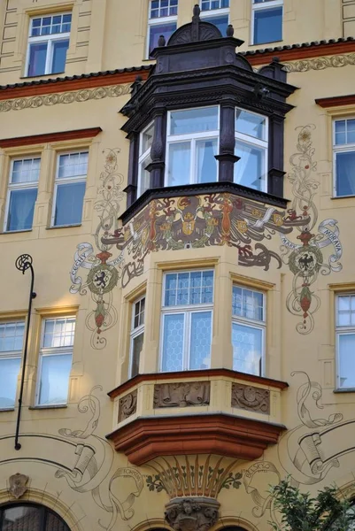 bay window of a palace in prague