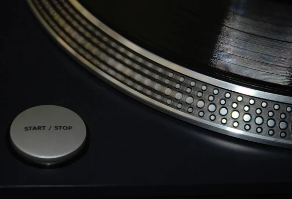 Vinyl disk player, close-up