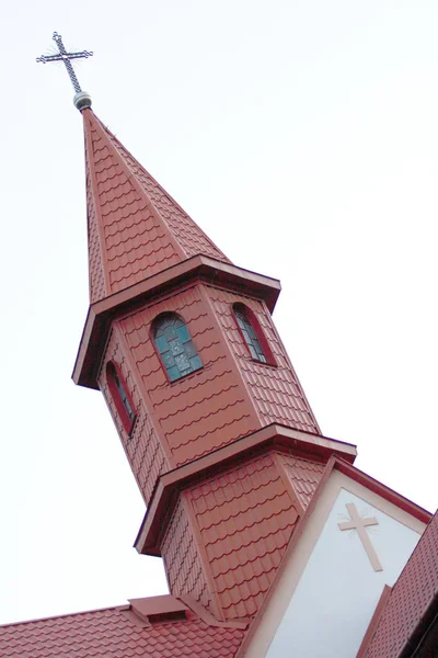 Tető Kereszt Kupolával Templom — Stock Fotó