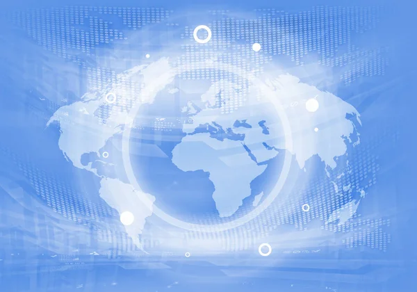 Digitales Bild Des Globus Mit Konzeptionellen Symbolen Globalisierungskonzept — Stockfoto