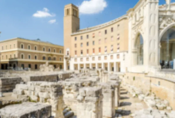 Defocused Background Roman Amphitheatre Sant Oronzo Square Lecce Salento Italy — Stock Photo, Image