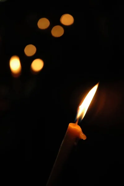 Κεριά Που Απομονώνονται Μαύρο Φόντο — Φωτογραφία Αρχείου