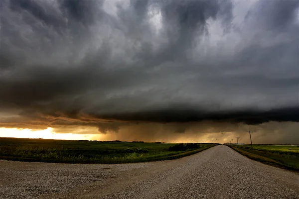 Storm Moln Kanada Landsbygden Prairie Scen — Stockfoto