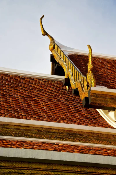 Bangkok Tempel Thailand Abstracte Cross Kleuren Dak Wat Paleizen Azië — Stockfoto