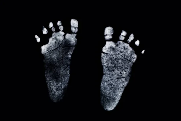 Pasgeboren Feetprint Zwart — Stockfoto