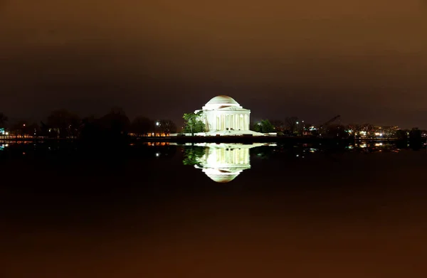 Jefferson Memorial Natten Washington — Stockfoto