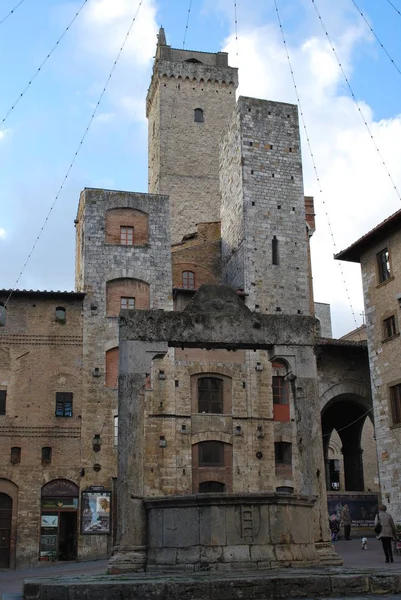 Сан Джиминьяно Средневековый Город Недалеко Флоренции Известный Своими Башнями — стоковое фото