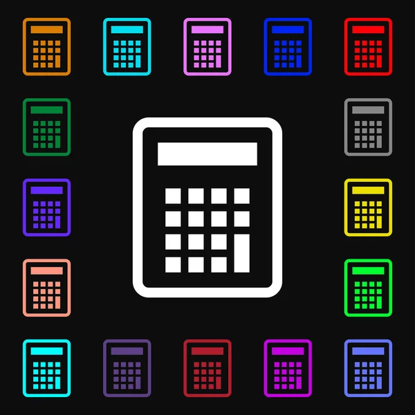 Symbol Ikony Programu Kalkulačka Spousta Barevných Symbolů Pro Váš Návrh — Stock fotografie