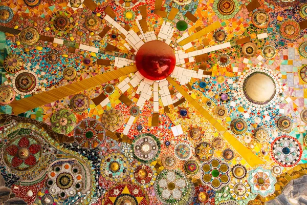 Abstrakcyjne Jasne Kolorowe Tło Miski Filiżanki Sztuka Świątyni Prowincji Phetchabun — Zdjęcie stockowe