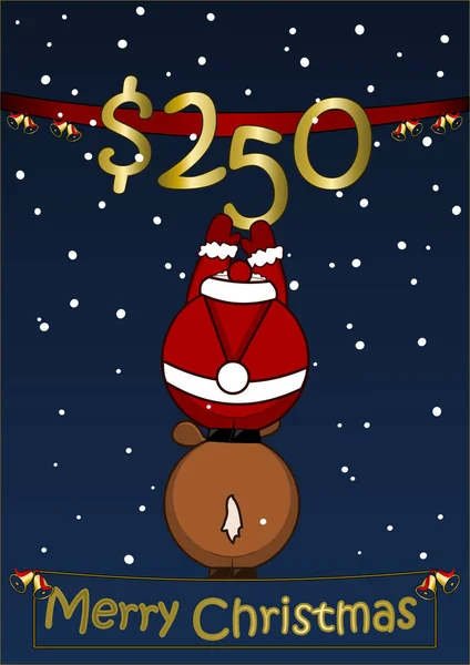 Καλά Χριστούγεννα 250 Δολάριο Δωροεπιταγή — Φωτογραφία Αρχείου