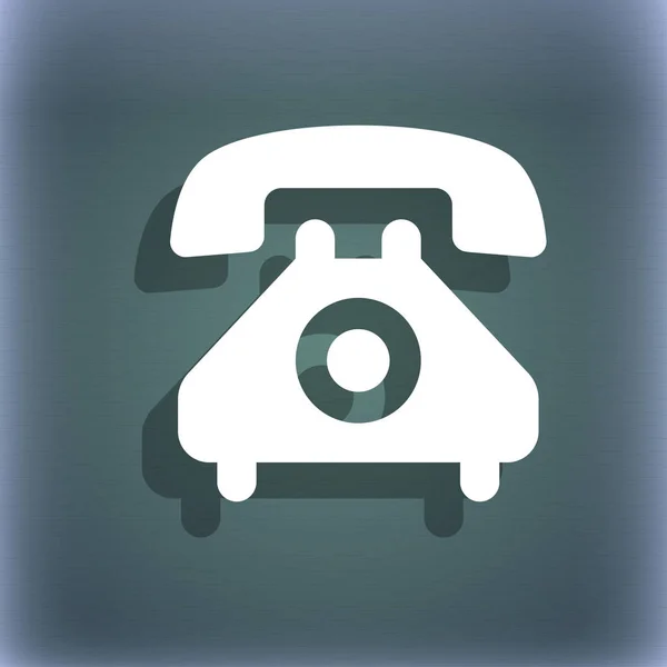 Retro Telefon Symbol Ikona Niebiesko Zielone Streszczenie Tła Cienia Miejsca — Zdjęcie stockowe