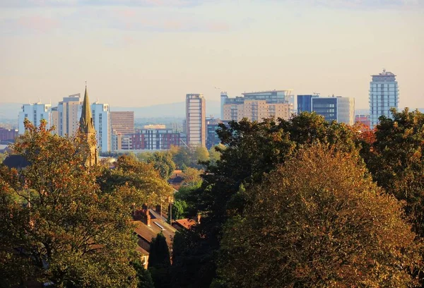 Una Imagen Colorida Parque Ciudad Otoño — Foto de Stock