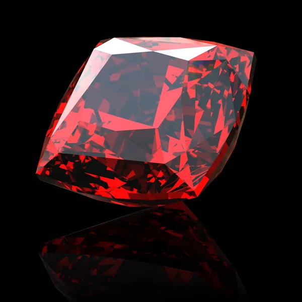 Joyas Forma Gemas Cuadradas Sobre Fondo Negro Ruby —  Fotos de Stock